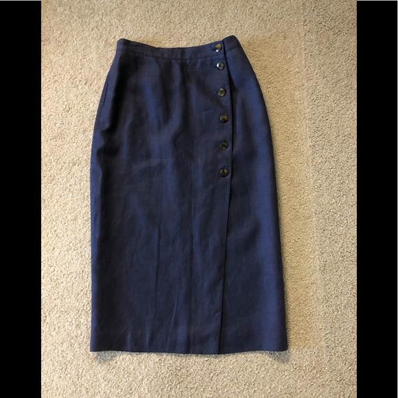 Liz Claiborne 100% Linen Skirt Sz 8P Pencil Straight Pockets - Picture 11 of 12